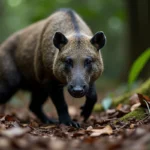 Mature grison dans la forêt dense sud-américaine
