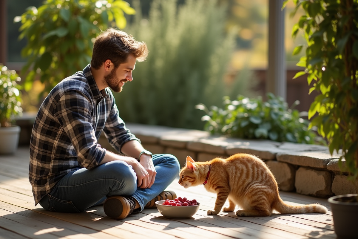 Jeune homme donne de l