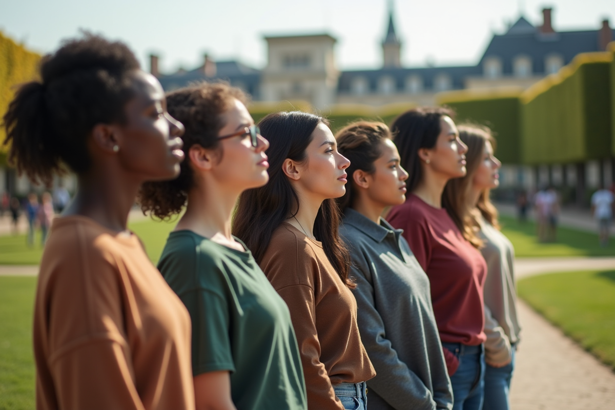 Groupe de jeunes adultes dans un parc urbain