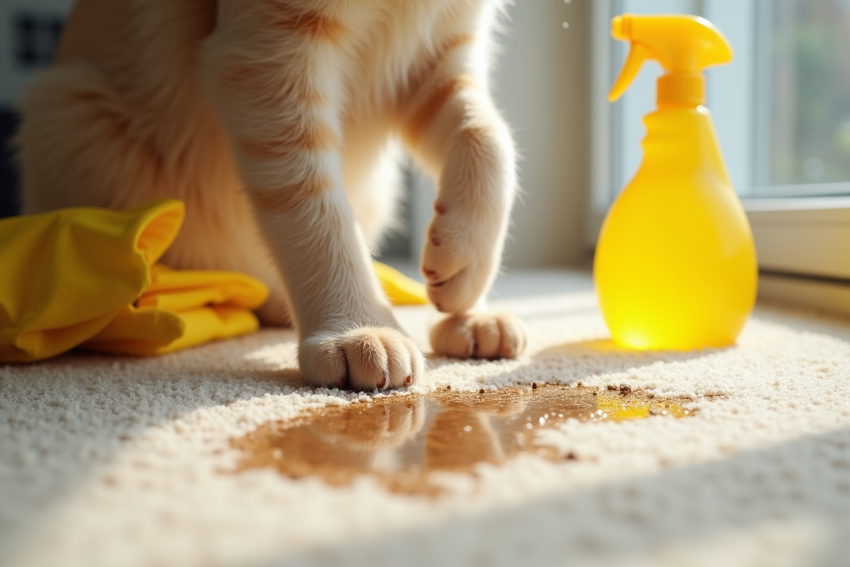 Pattes de chat près d