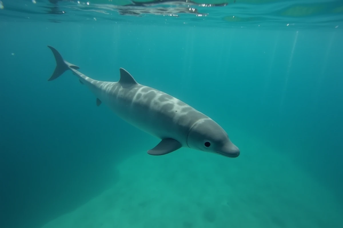 Vaquita marina sous la surface de l'eau, le cétacé le plus rare et menacé du monde selon l'UICN